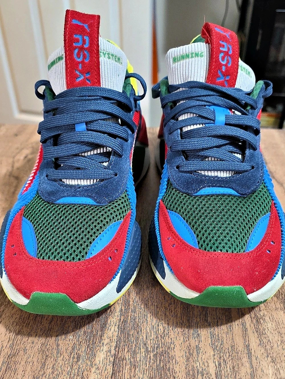 Puma RS-X Color Block Sneakers in Blue & Red US 9 Men/ 10 Women. Used